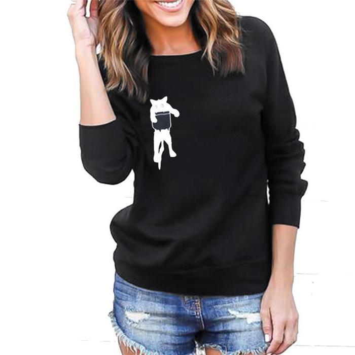 Autumn Pocket Cat Fashion Sweater For Women