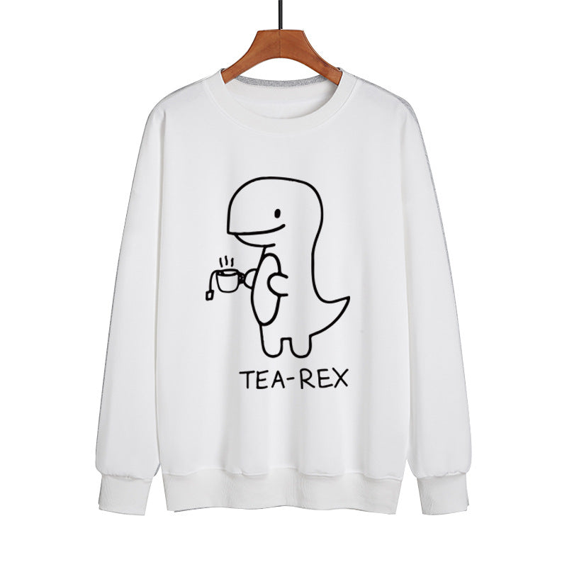 Popular Round Neck Sweater Dinosaur Printed Autumn And Winter Long Sleeve Casual Pullover