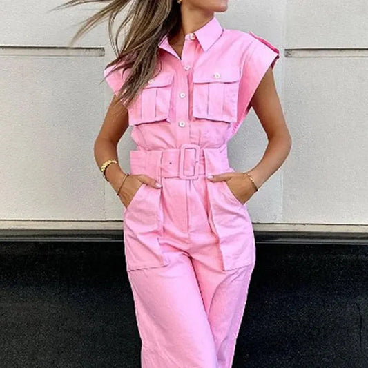 Fashionable Off-shoulder Collar Waist Jumpsuit For Women