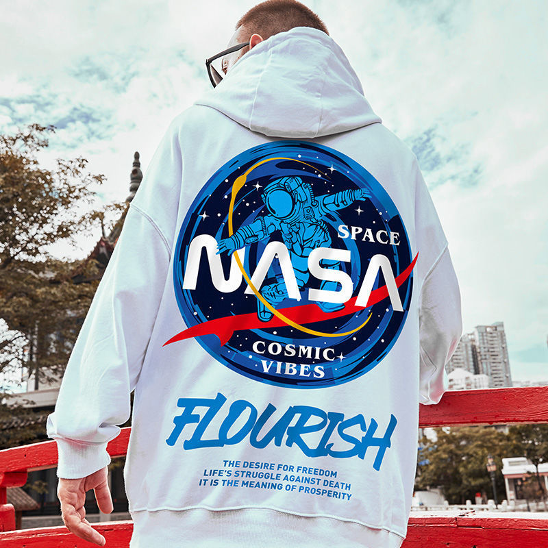 Hip-hop Hooded Sweater Men's Trendy Loose Winter Plus Velvet