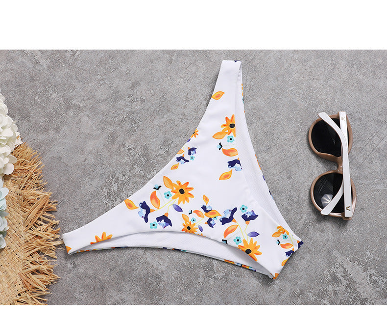 Contrast Floral Print Bikini Europe And America