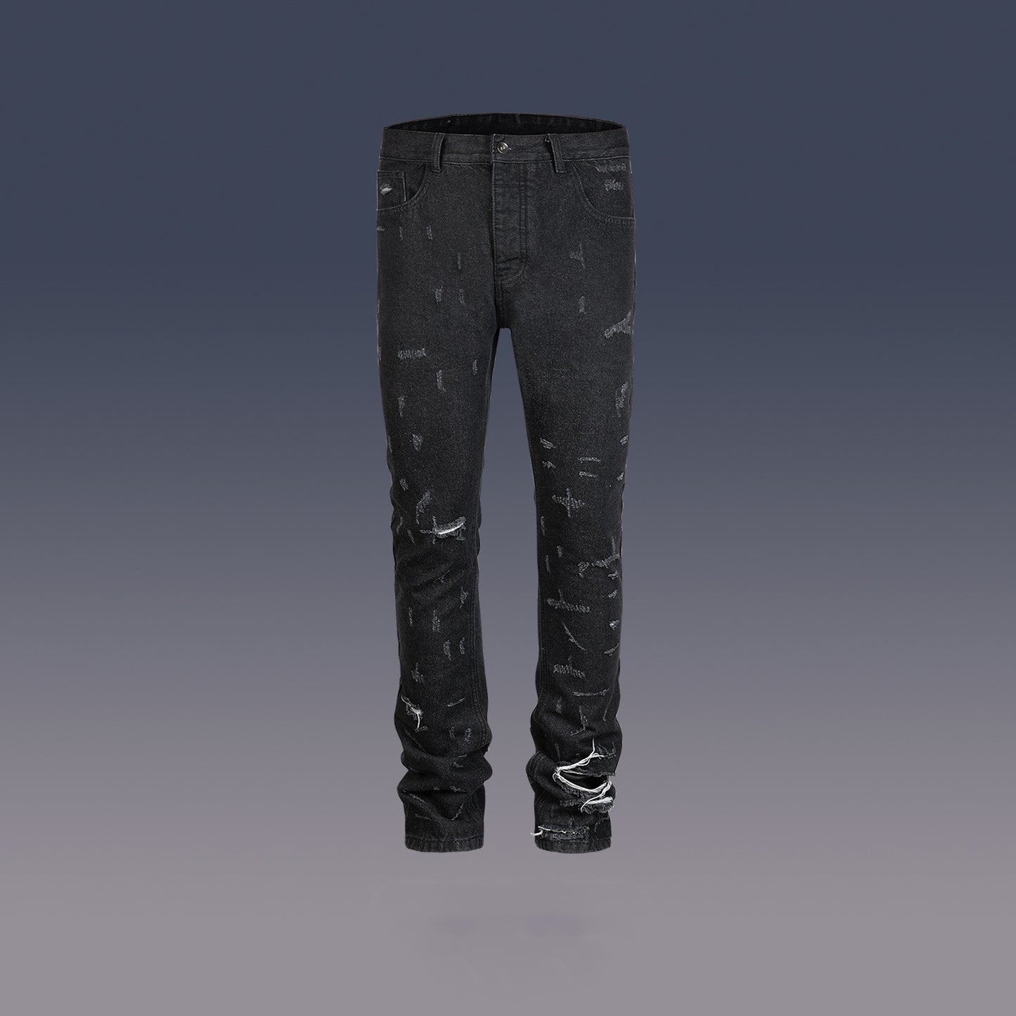 Damaged Black Cattle Tearing Trousers For Men And Women