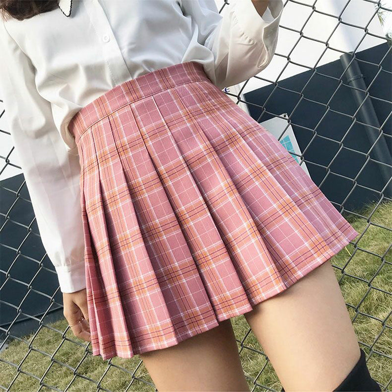 Spring And Summer Jk White A-line New Korean Version High Waist Short Skirt