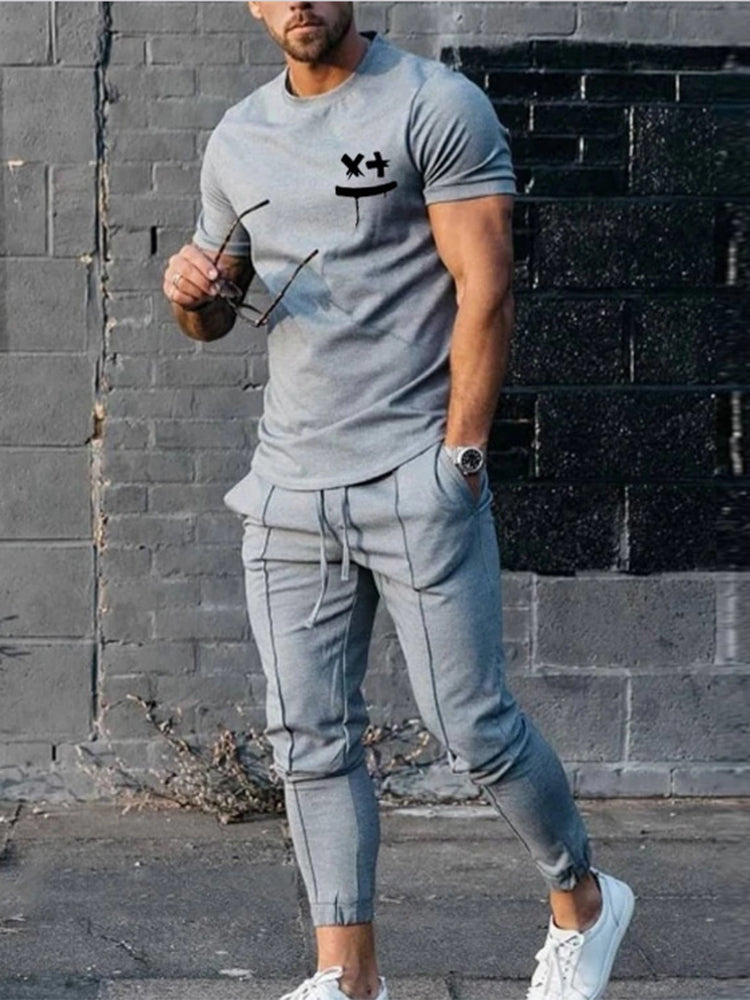 Men's Short Sleeve T-Shirt Tracksuit