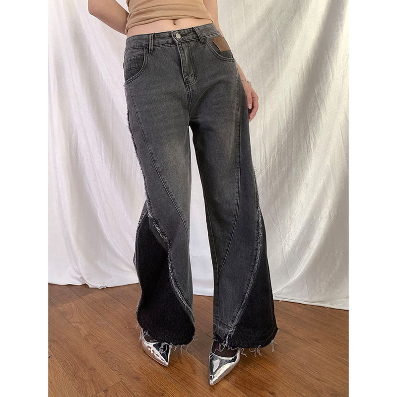 Women's Vintage Gray Long Jeans