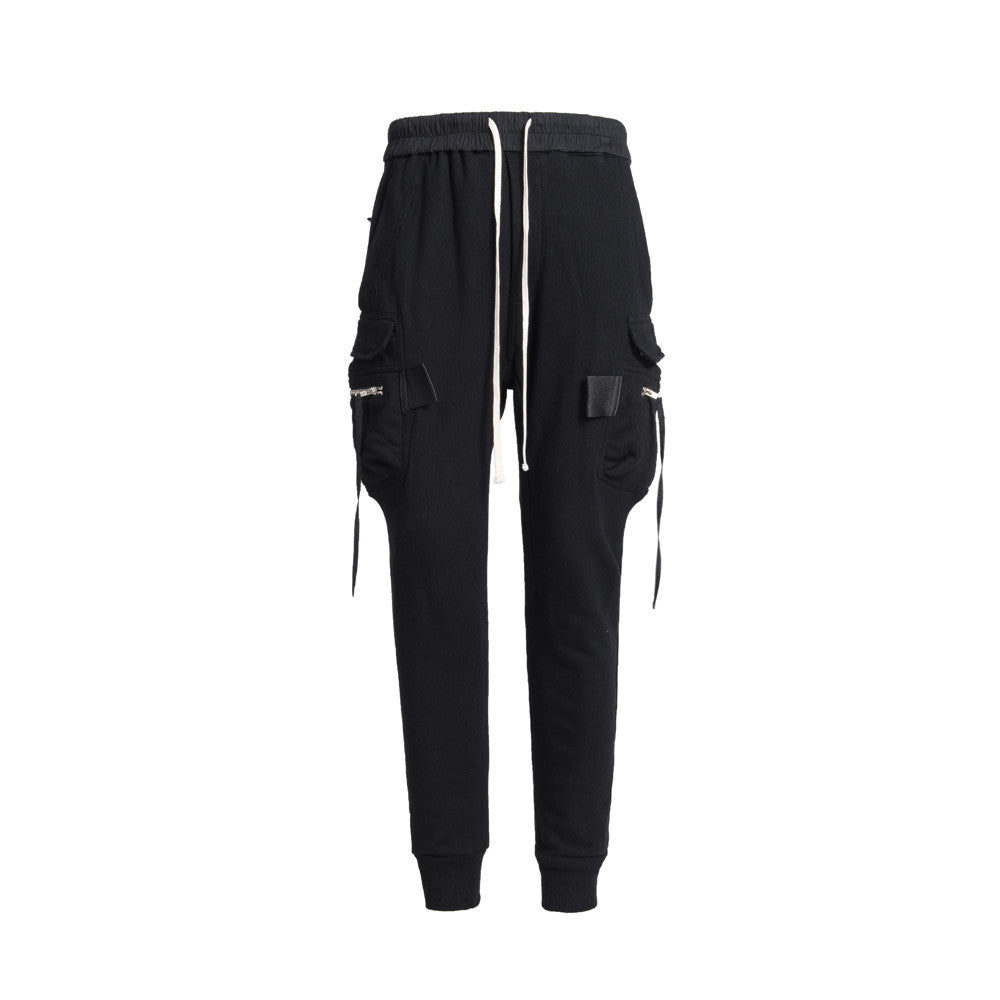 Large Pocket Drawstring Zipper With Bound Feet Small Foot Workwear Harlan Men's Slimming Pants